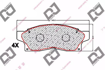 Комплект тормозных колодок DJ PARTS BP1567